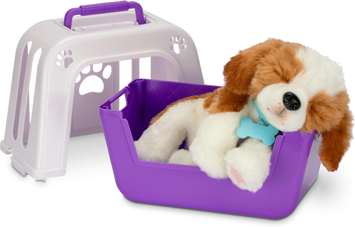 Little Live Pets Really Real Puppy – Patches: Beagle-Welpe mit Transportbox, der auf Streicheln reagiert